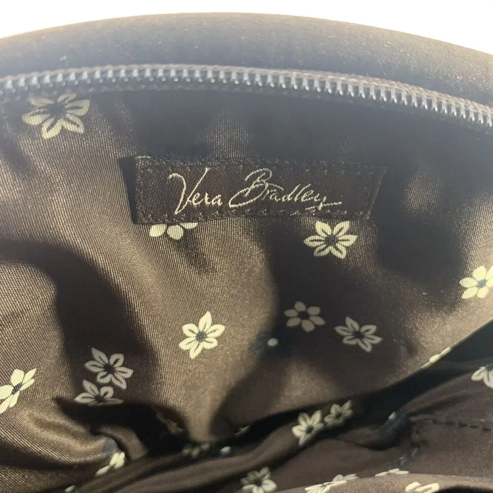 VERA BRADLEY Crescent Cosmetic Bag ESPRESSO BROWN Clutch